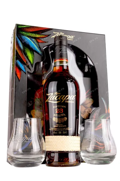 Ром Zacapa Centenario Solera Gran Reserva 23 in gift box + 2 glasses   0.7 л