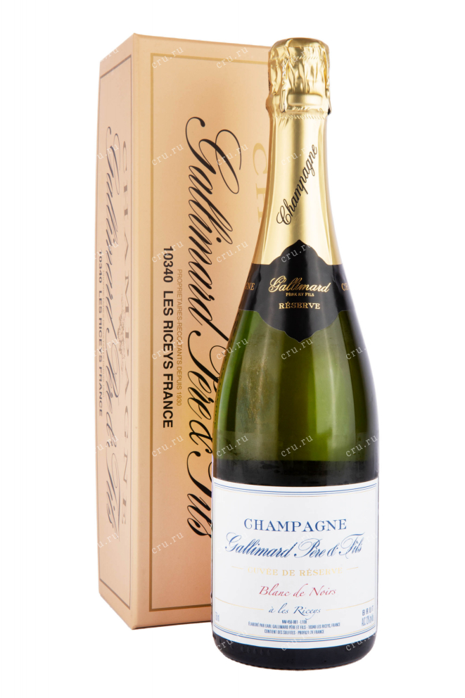 Шампанское Gallimard Pere et Fils Cuvee de Reserve Blanc de Noirs Brut in gift box 2020 0.75 л