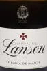Этикетка Lanson Le Blanc de Blancs Brut gift box 2020 0.75 л
