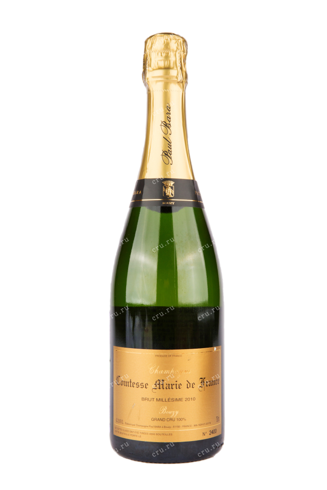 Шампанское Paul Bara Comtesse Marie de France Brut Millesime Grand Cru Bouzy gift box 2010 0.75 л