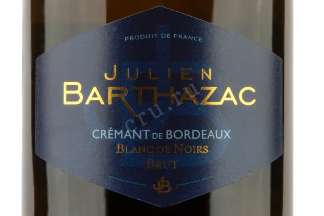 Этикетка Julien Barthazak Cremant de Bordeaux Blanc de Noirs 2020 0.75 л