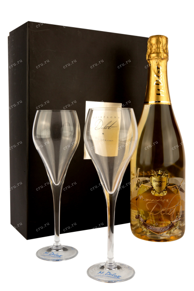 Шампанское Delot Cuvee Legende Brut in gift set with 2 glasses  0.75 л