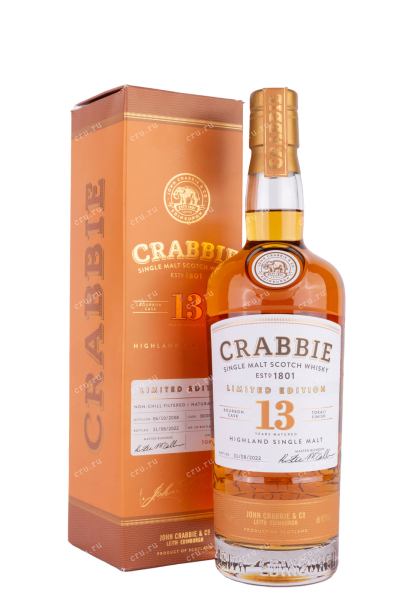 Виски Crabbie Tokaji 13 Years Old gift box  0.7 л