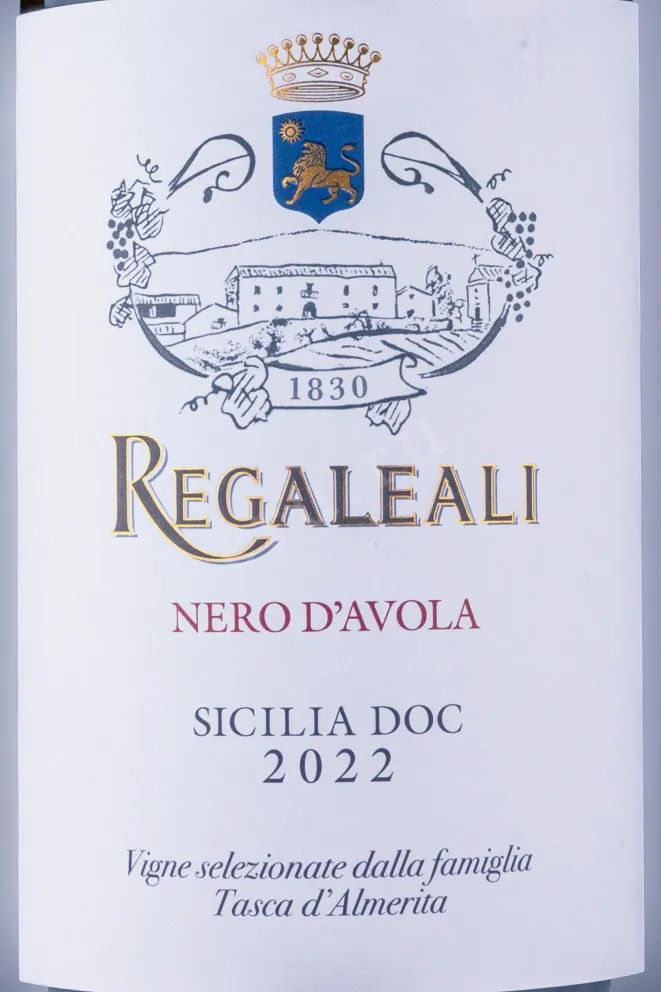 Этикетка Regaeali Nero d'Avola 2022 0.75 л