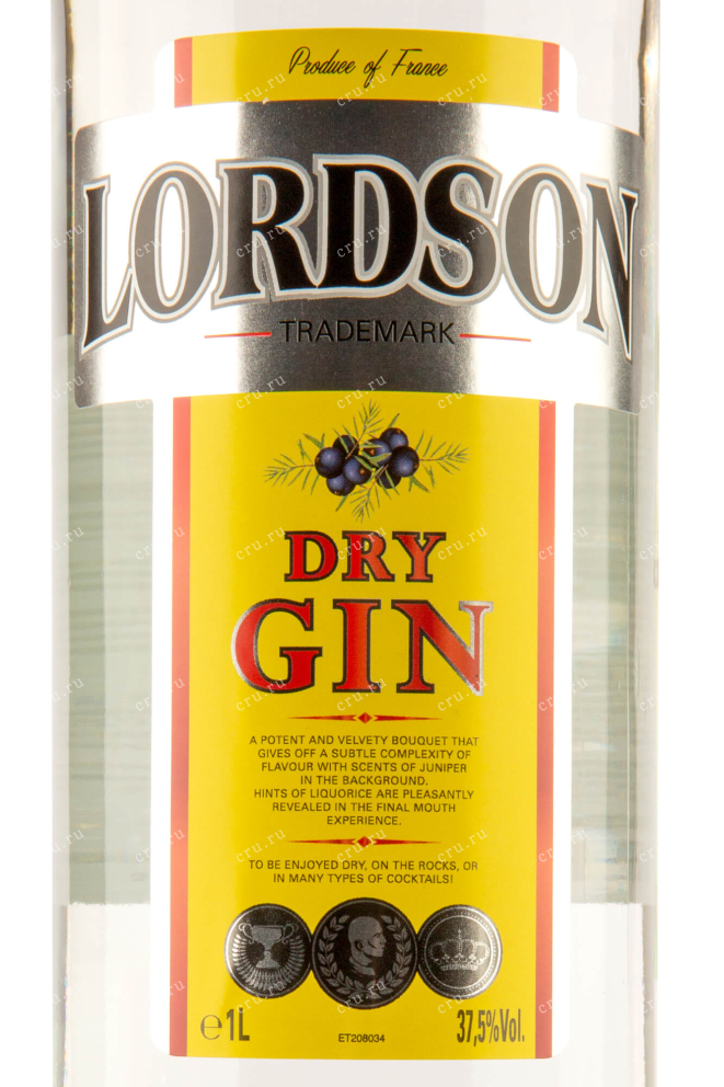 Этикетка Lordson Dry 1 л