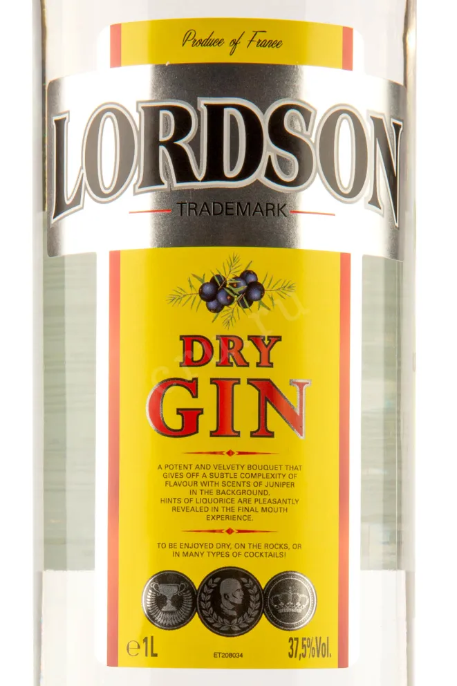 Этикетка Lordson Dry 1 л