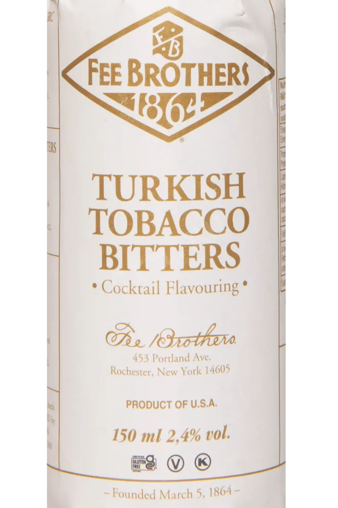 Этикетка Fee Brothers Turkish Tobacco 0.15 л