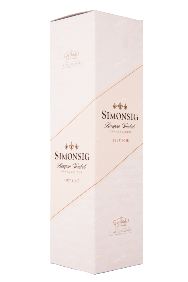 Подарочная кпаковка игристого вина Симонсиг Каапсе Вонкель Брют Розе 2020 0.75