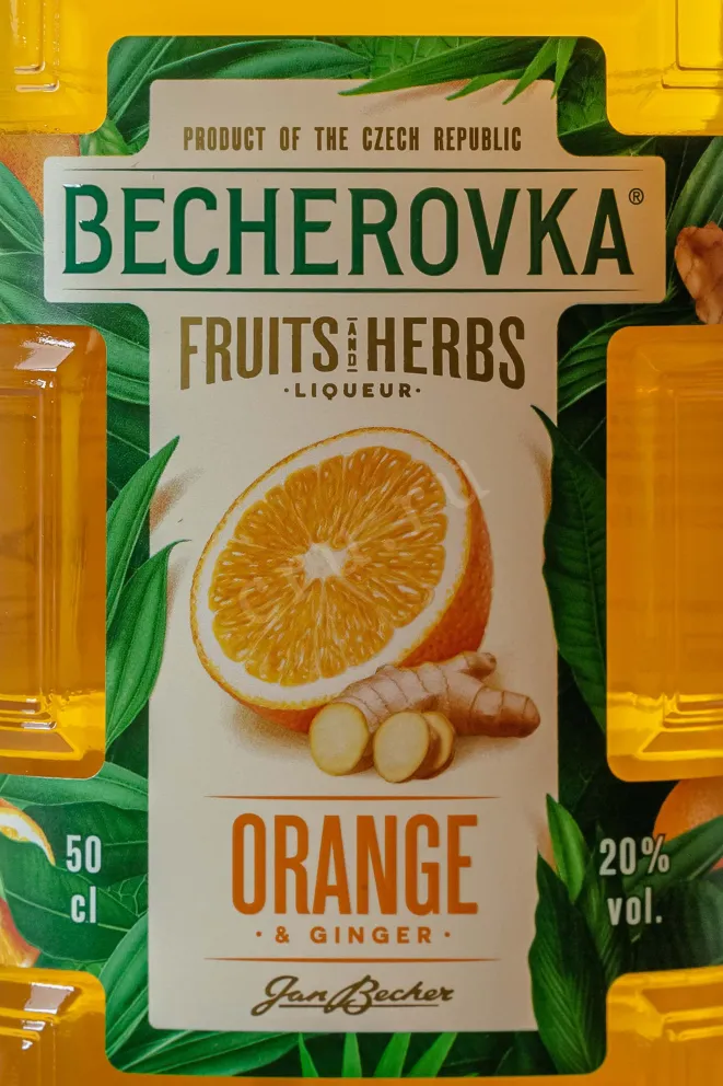 Этикетка Becherovka Orange & Ginger 0.5 л