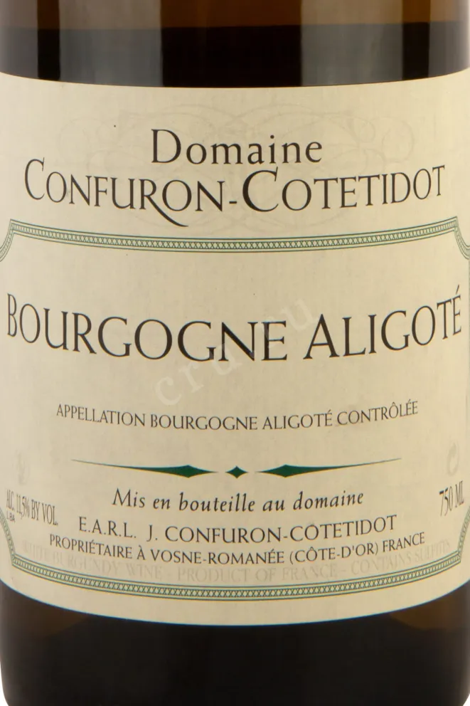 Этикетка Domaine Confuron-Cotetidot Bourgogne Aligote 2018 0.75 л