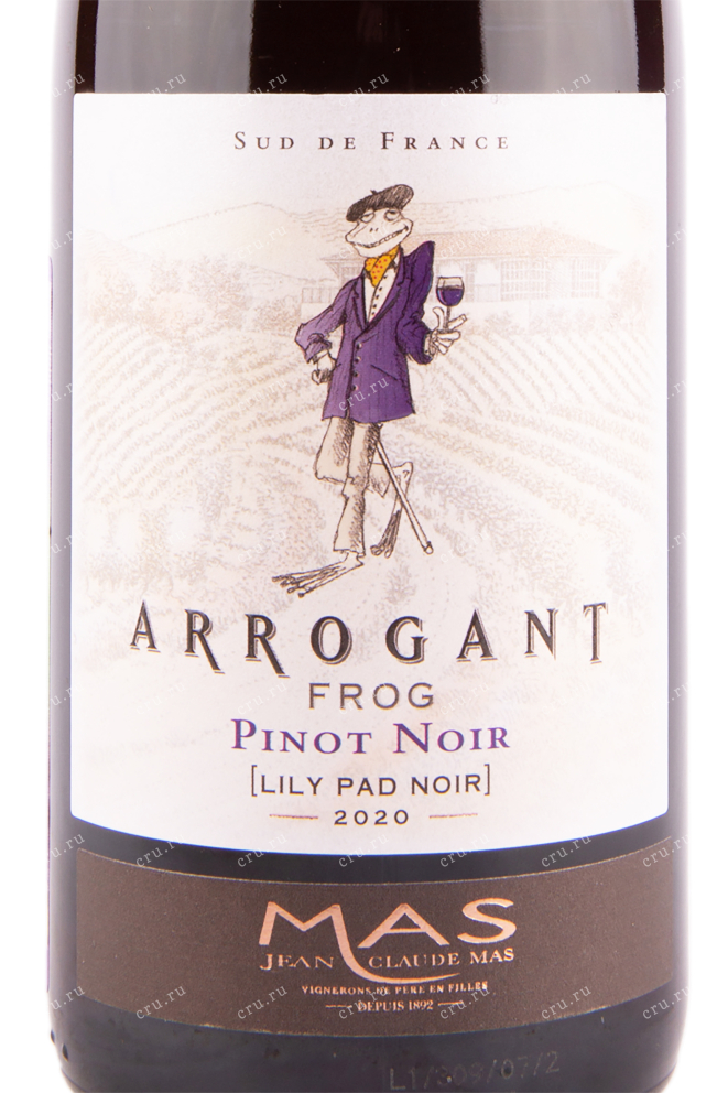 Этикетка вина Arrogant Frog Pinot Noir 0.75 л