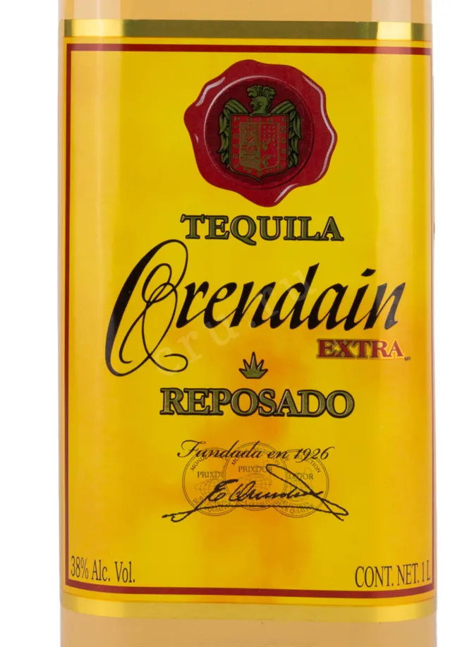 Этикетка Orendain Extra Reposado 1 л