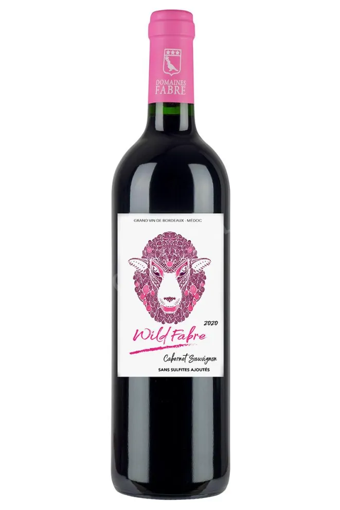 Вино Wild Fabre Cabernet Sauvignon Sans Sulfites Ajoutes Haut-Medoc AOC 2020 0.75 л