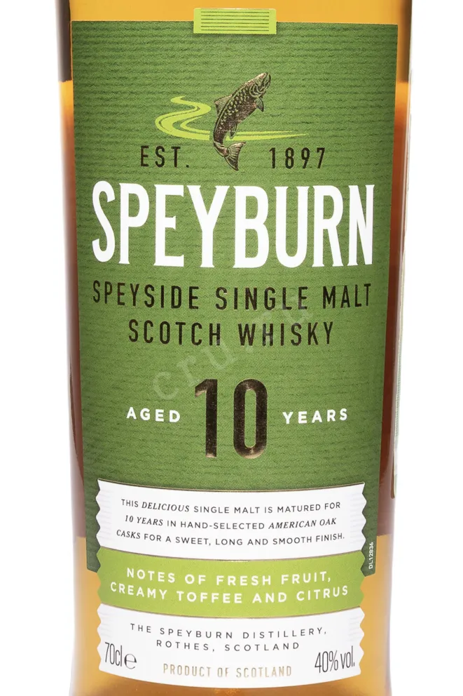 Этикетка Speyburn 10 years 0.7 л