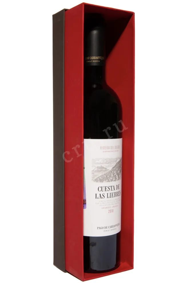 В подарочной коробке Pago de Carraovejas Cuesta de Las Liebres Ribera del Duero DO 2018 0.75 л