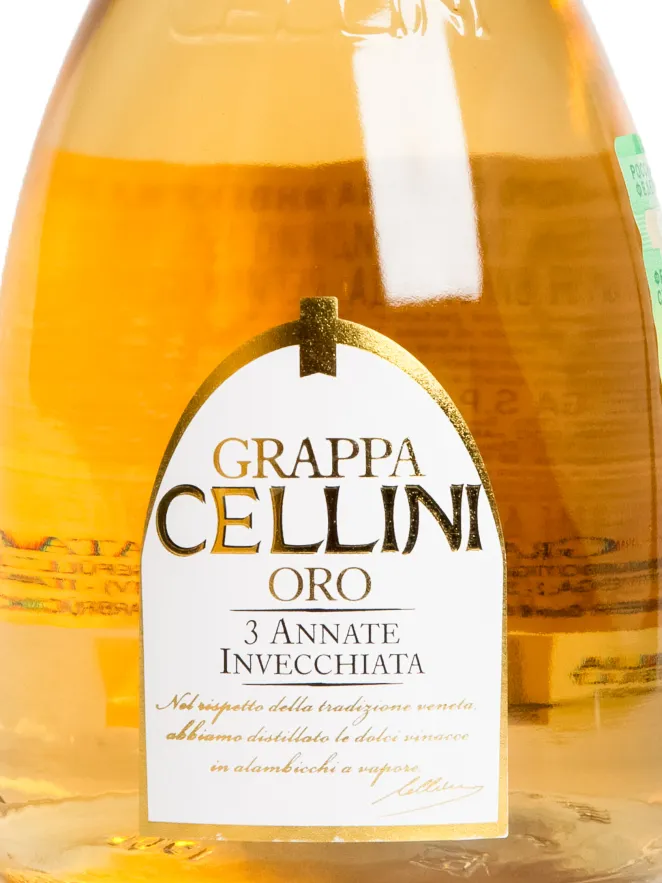 Этикетка Bottega Cellini Grappa Oro 0.7 л