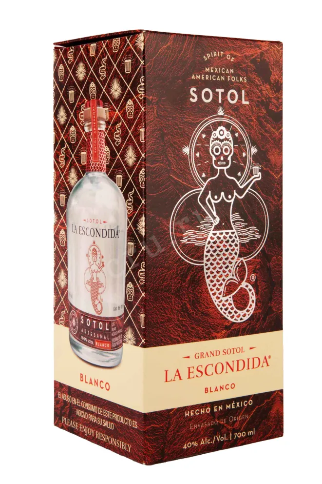 Подарочная коробка Grand Mezcal La Escondida Sotol gift box 0.7 л