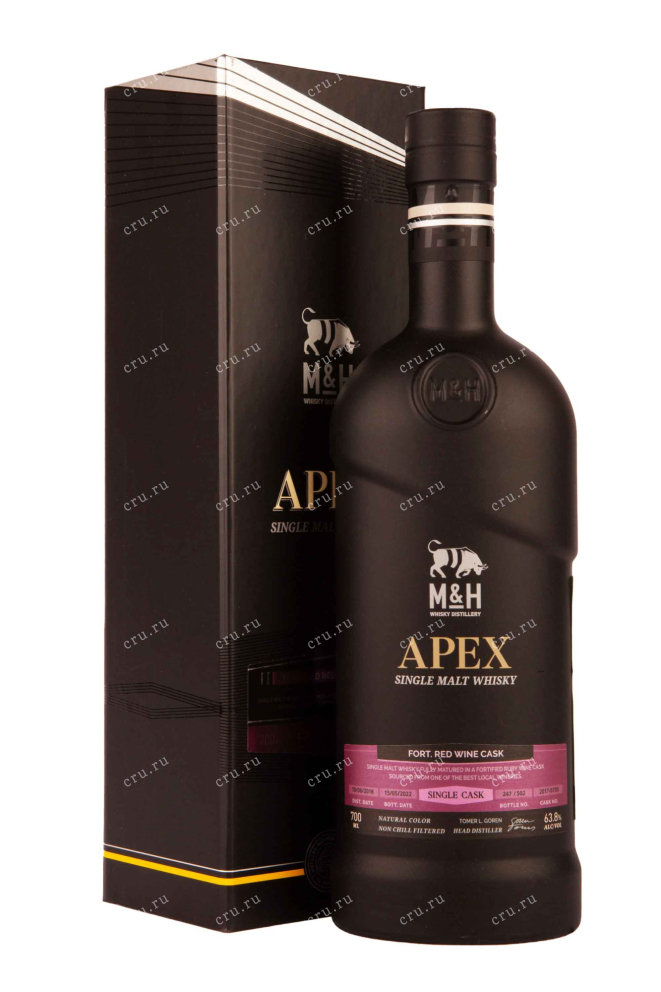 Виски M & H Apex Single Cask Fortified Red Wine Cask gift box  0.7 л