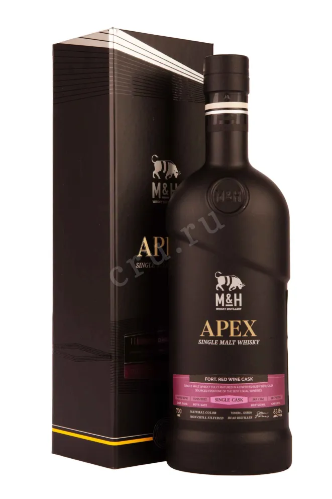 Виски M & H Apex Single Cask Fortified Red Wine Cask gift box  0.7 л