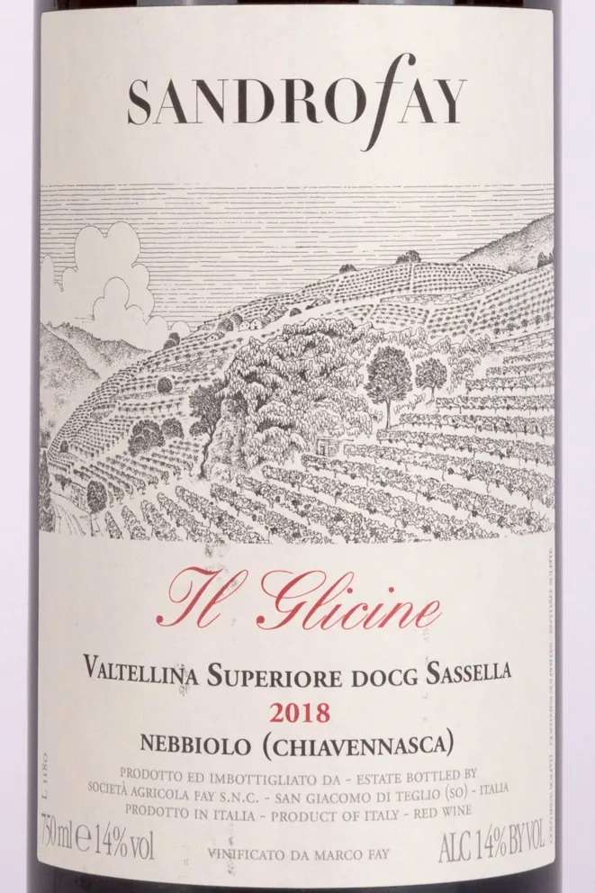 Этикетка Sandro Fay Il Glicine Valtellina Superiore Sassella 2018 0.75 л