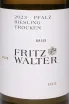 Этикетка Fritz Walter Riesling Trocken 2023 0.75 л