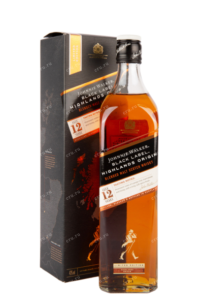 Виски Johnnie Walker Black Label Highlands Origin 12 years gift box  0.7 л