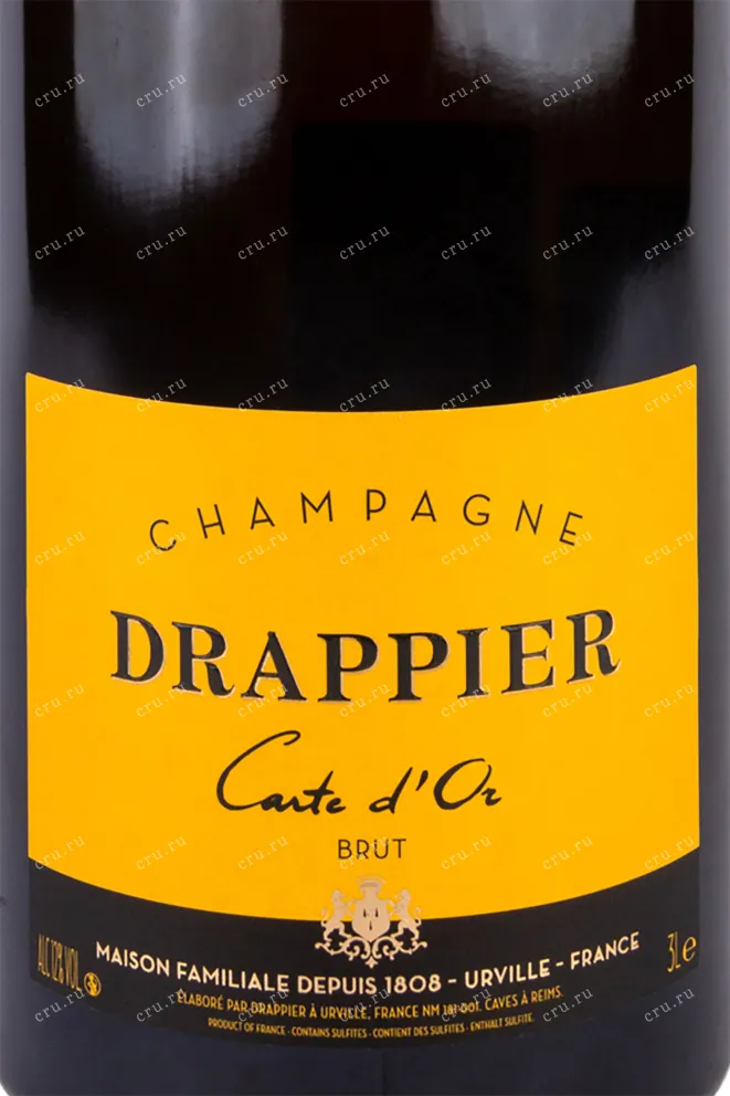 Этикетка  Carte d'Or Drappier with gift box 2016 3 л