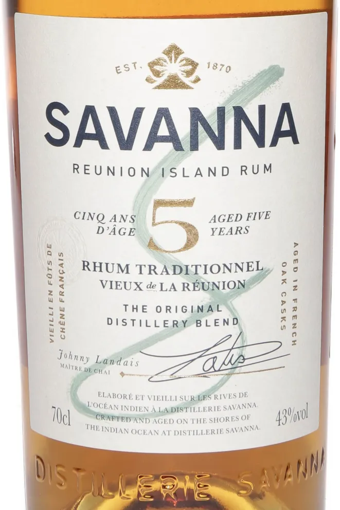 Этикетка Savanna 5 Years Old in gift box 0.7 л