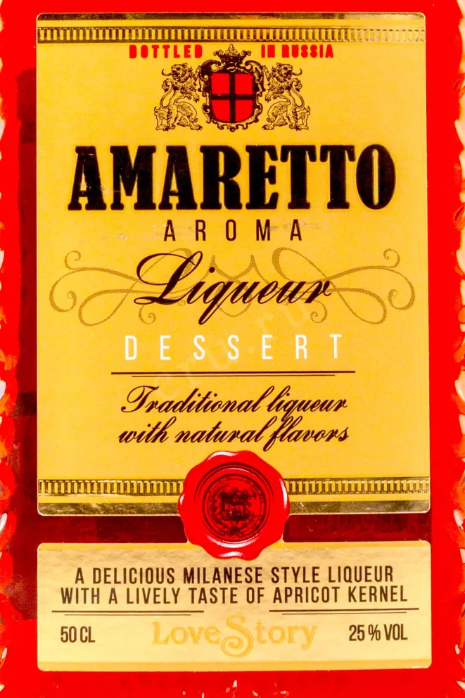 Этикетка Love Story Amaretto 0.5 л