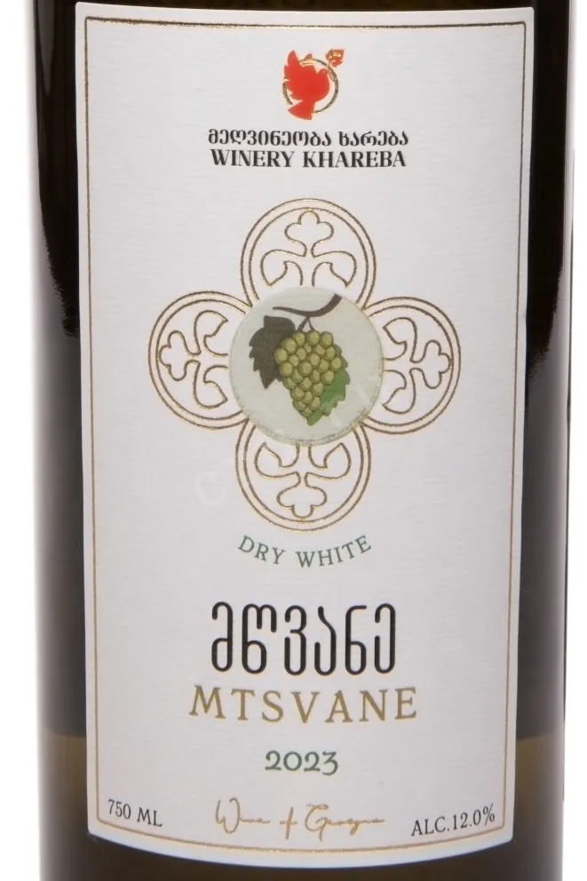 Этикетка Winery Khareba Mtsvane 2023 0.75 л
