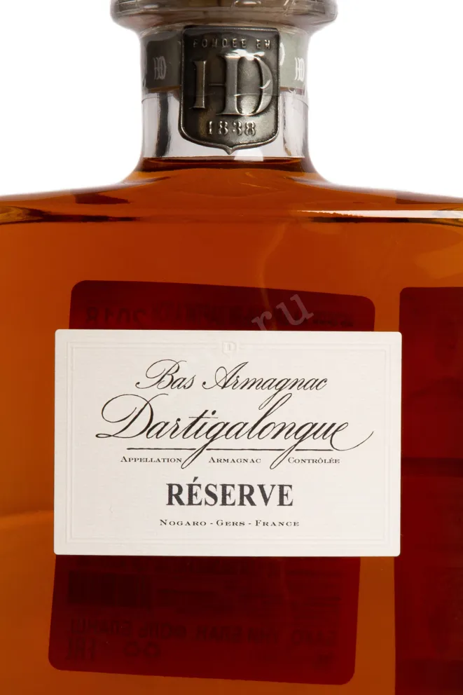 Этикетка Dartigalongue Bas Armagnac Reserve in gift box 0.5 л