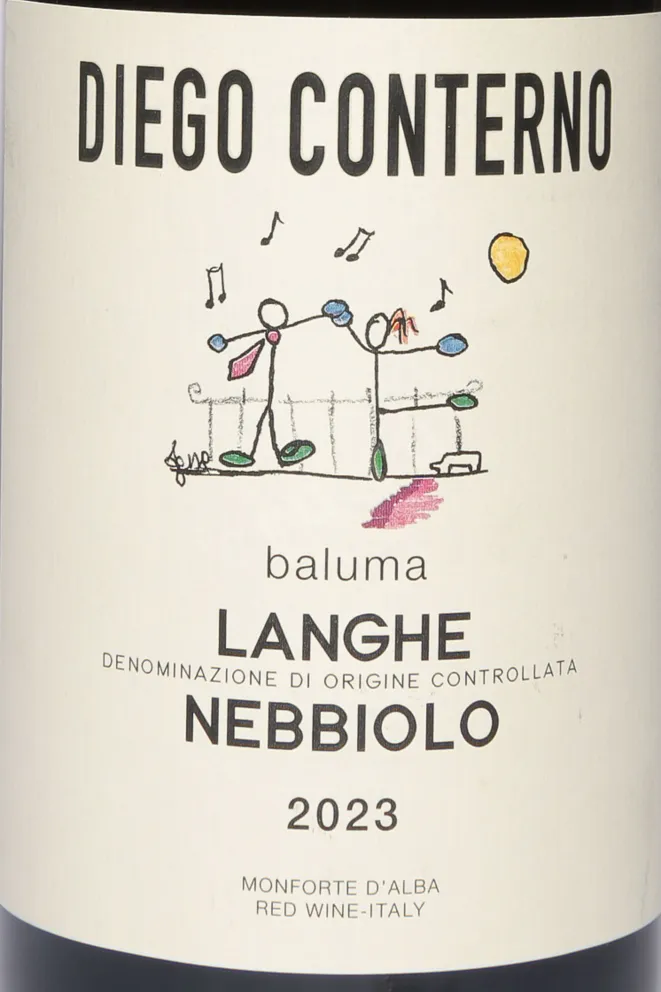 Этикетка Diego Conterno Baluma Nebbiolo Langhe DOC 2023 0.75 л