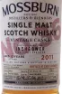 Этикетка Виски солодовый Моссберн Инчгоувер № 36 2011 12 лет 57,1% 0,7л в п/у Шотландия   2011