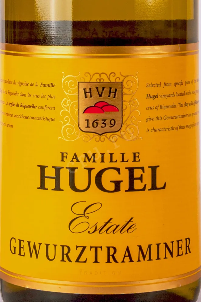 Этикетка Hugel Gewurztraminer Estate Alsace AOC 2020 0.75 л