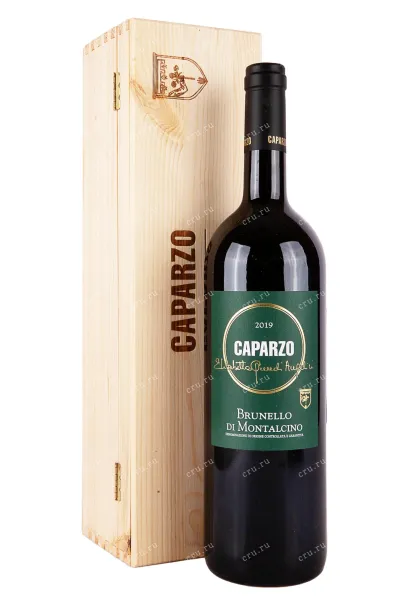 Вино Caparzo Brunello di Montalcino in wooden box 2019 1.5 л