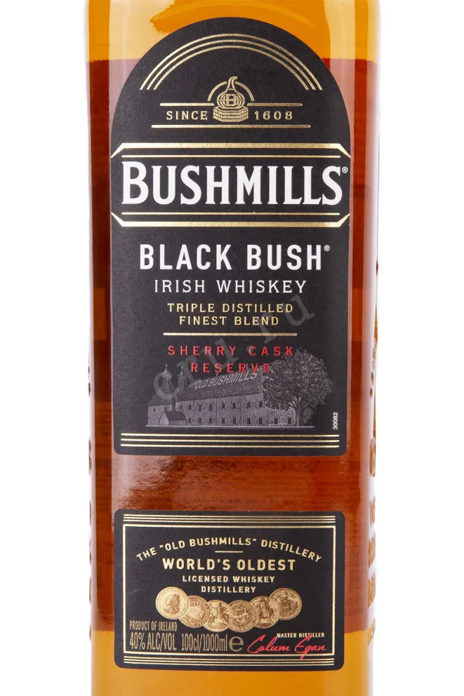 Этикетка Bushmills Black Bush 3 years 1 л