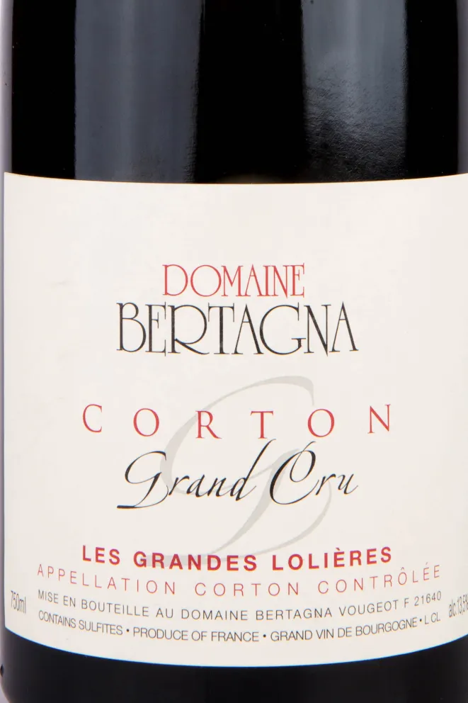 Этикетка Corton Grand Cru Les Grandes Lolieres Domaine Bertagna 2016 0.75 л
