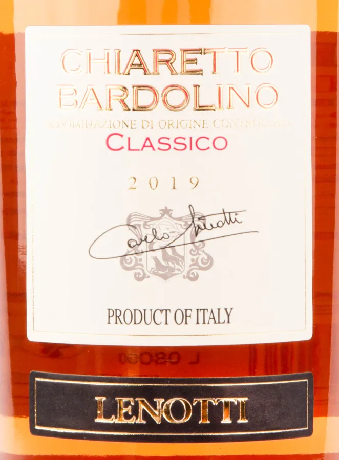 Этикетка вина Lenotti Chiaretto Bardolino DOC Classico 0.75 л