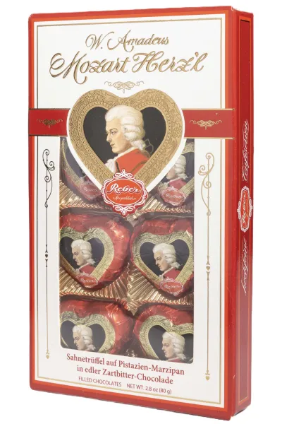 Конфеты Ребер Моцарт Сердечки с Окном Шоколадные 80 г