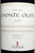 Этикетка Tedeschi Capitel Monte Olmi Amarone della Valpolicella DOC Classico Riserva 2016 0.75 л