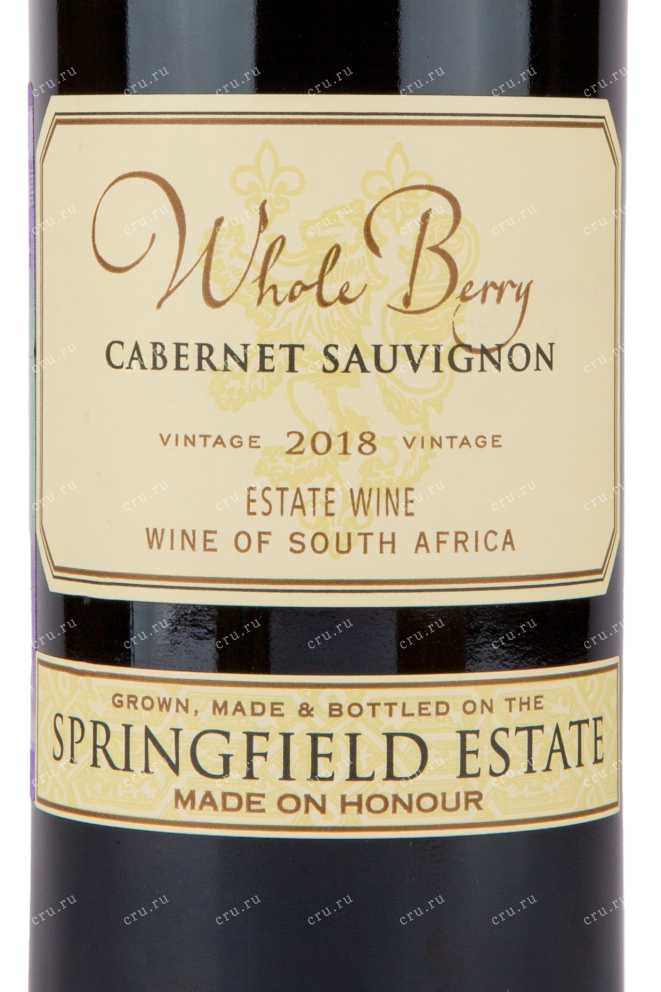 Вино Springfield Estate Whole Berry Cabernet Sauvignon 2019 0.75 л