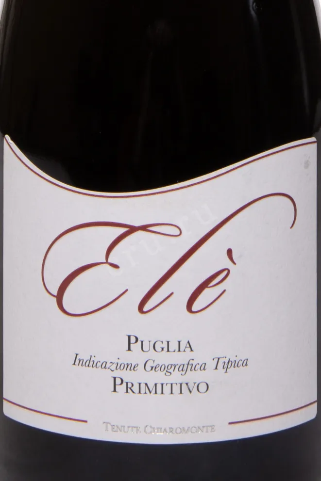 Этикетка Tenute Chiaromonte Ele Primitivo 2021 0.75 л