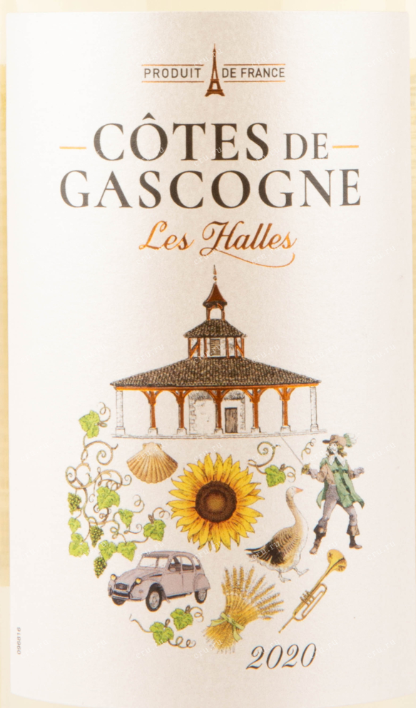 Этикетка вина Les Halles Cotes de Gascogne Blanc IGP 0.75 л