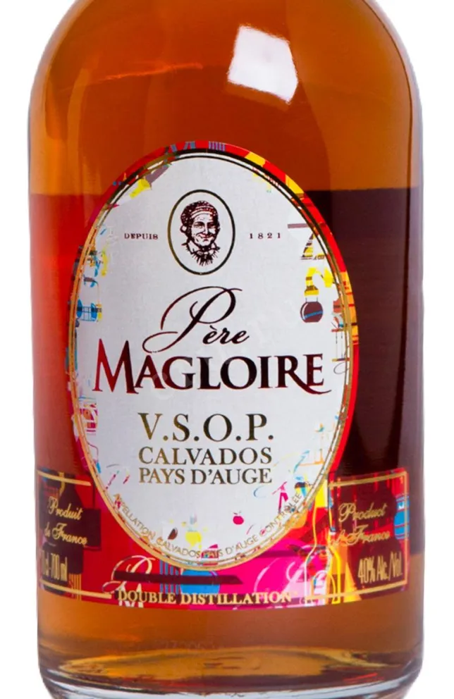 Этикетка Pere Magloire Calvados VSOP gift box with glass 0.7 л