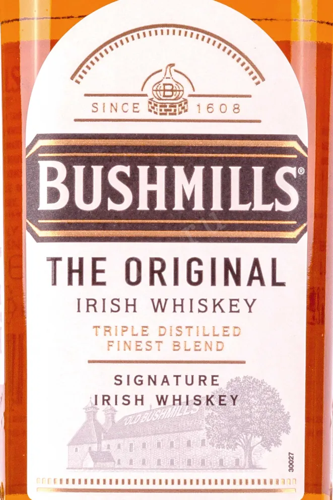 Этикетка Bushmills Original 3 years in gift box 0.7 л