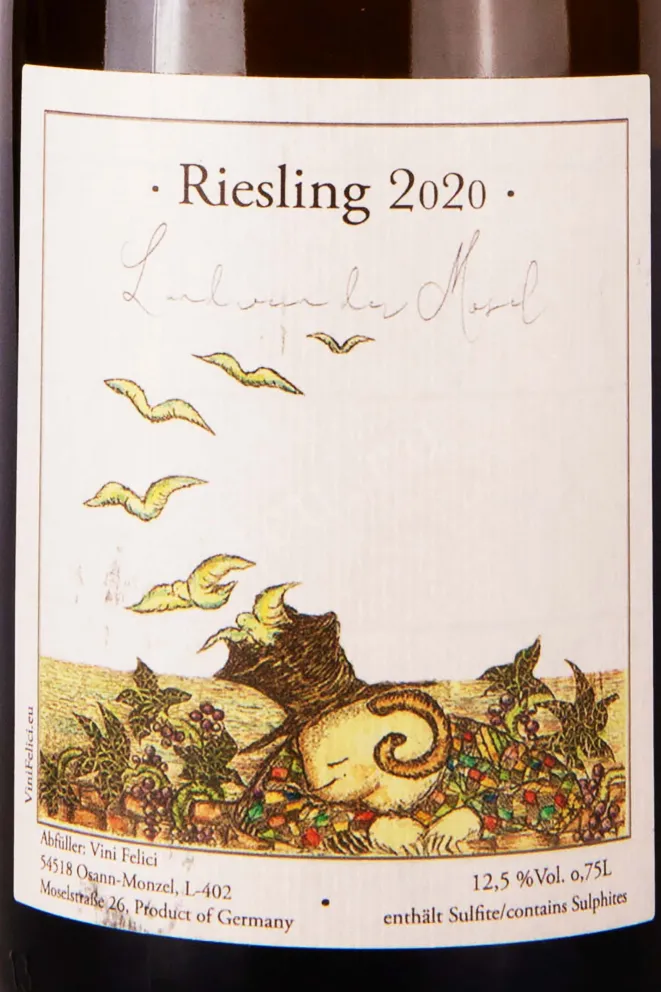 Этикетка Vini Felici Riesling 2020 0.75 л