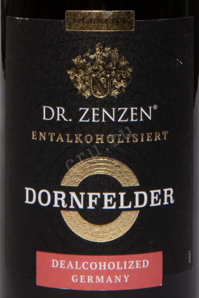 Этикетка Dr. Zenzen Deutscher Dornfelder Alkoholfrei 2021 0.75 л
