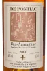 Этикетка De Pontiac Bas-Armagnac 2000 0.7 л