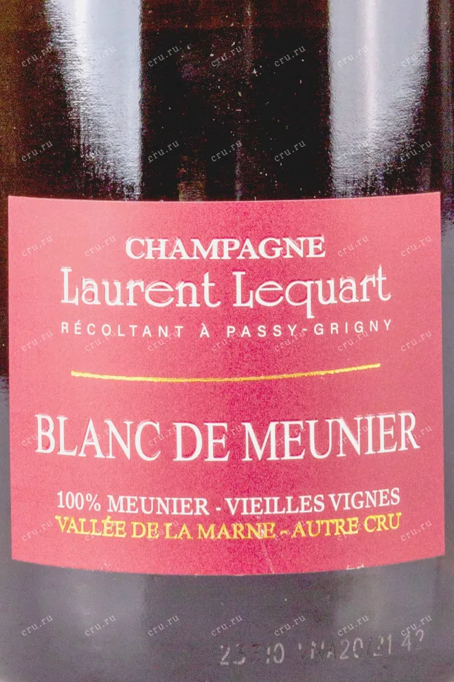 Этикетка Laurent Lequart Blanc De Meugnier 0.75 л