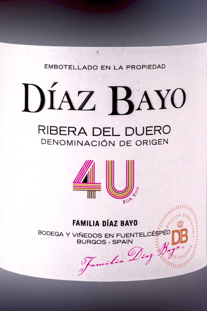 Этикетка Bodega Diaz Bayo 4U Ribera del Duero 2022 0.75 л